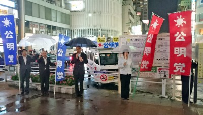 市川駅、本八幡駅にて街頭遊説